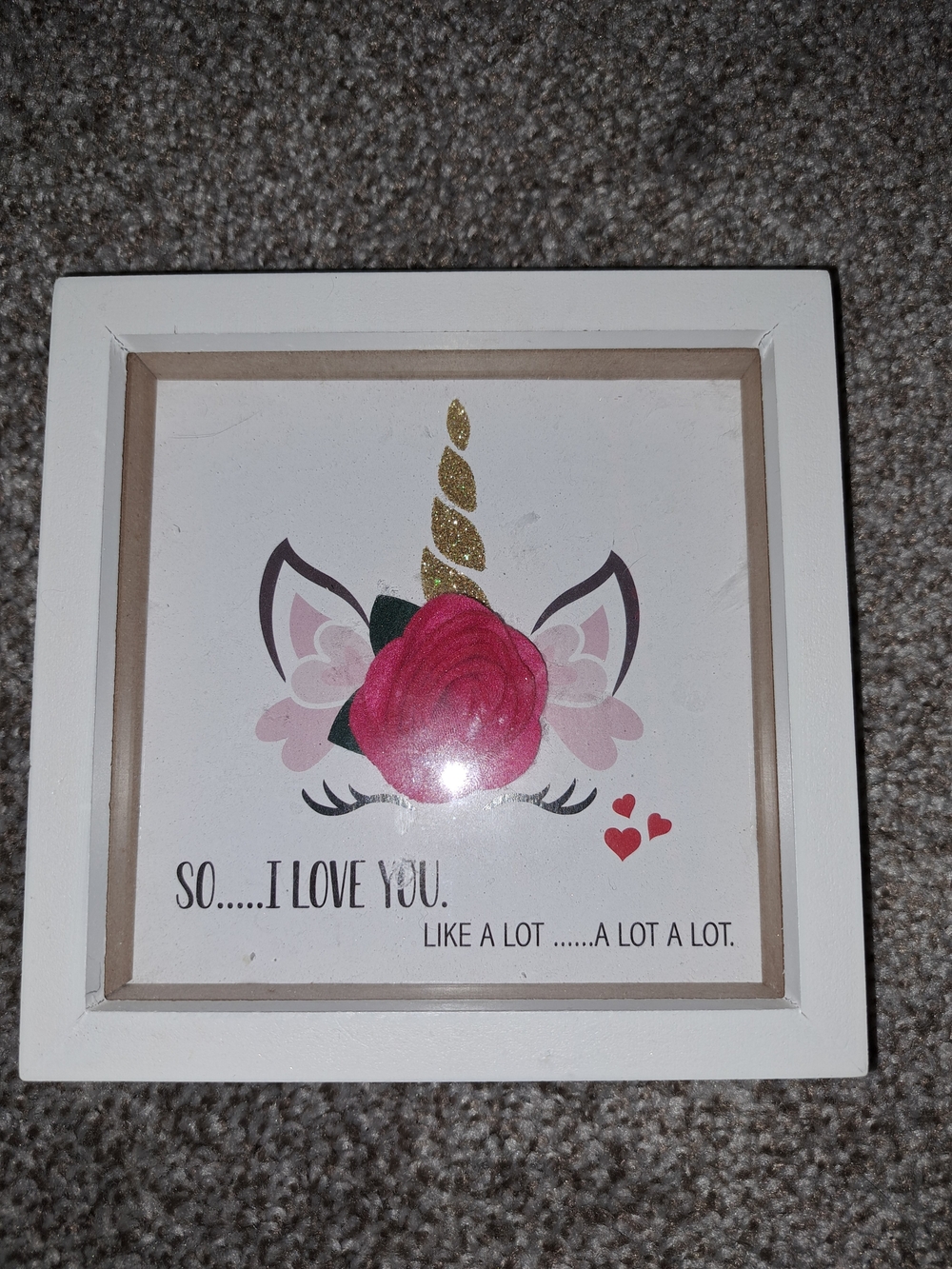 Unicorn Floral Wall Art - Pink, Gold, White